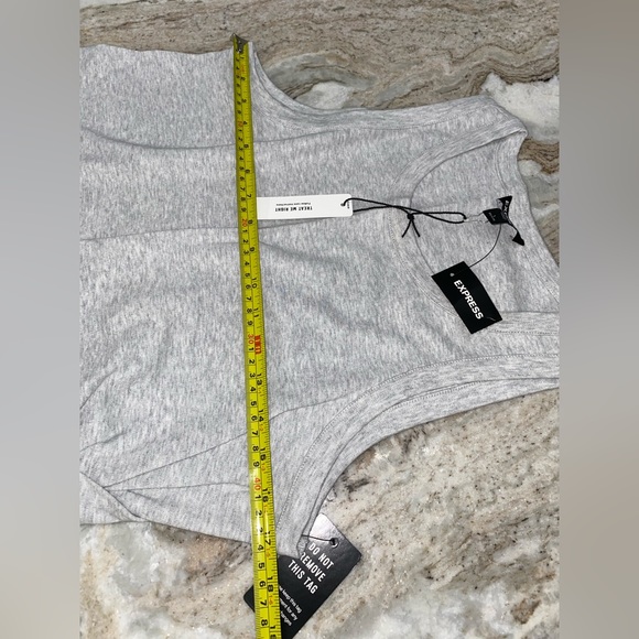 NWT express tank dress sleeveless crystal brooch detail Large petite grey - Picture 16 of 16